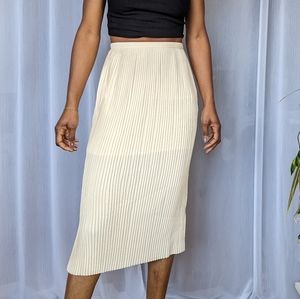 & Other Stories White Pleated Midi Skirt